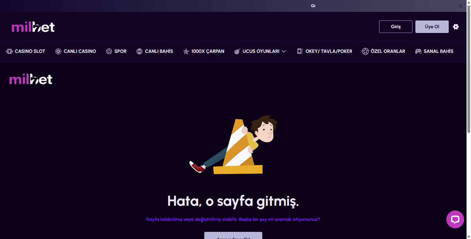Milbet Casino Sayfası
